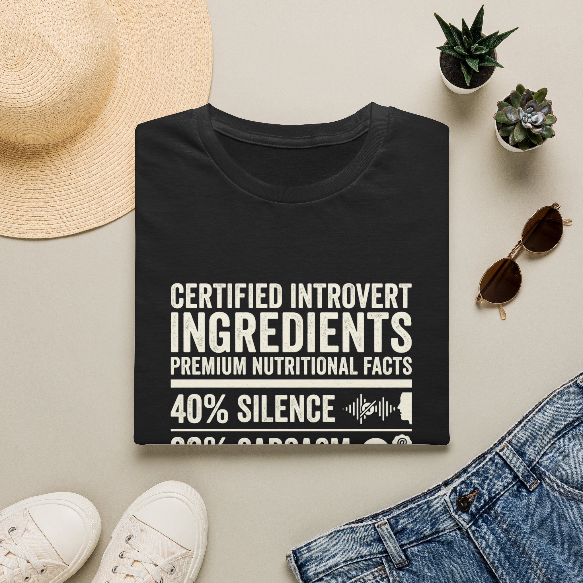 Certified Introvert Ingredients T-Shirt — 40% Silence, 30% Sarcasm Graphic Tee - Image 2