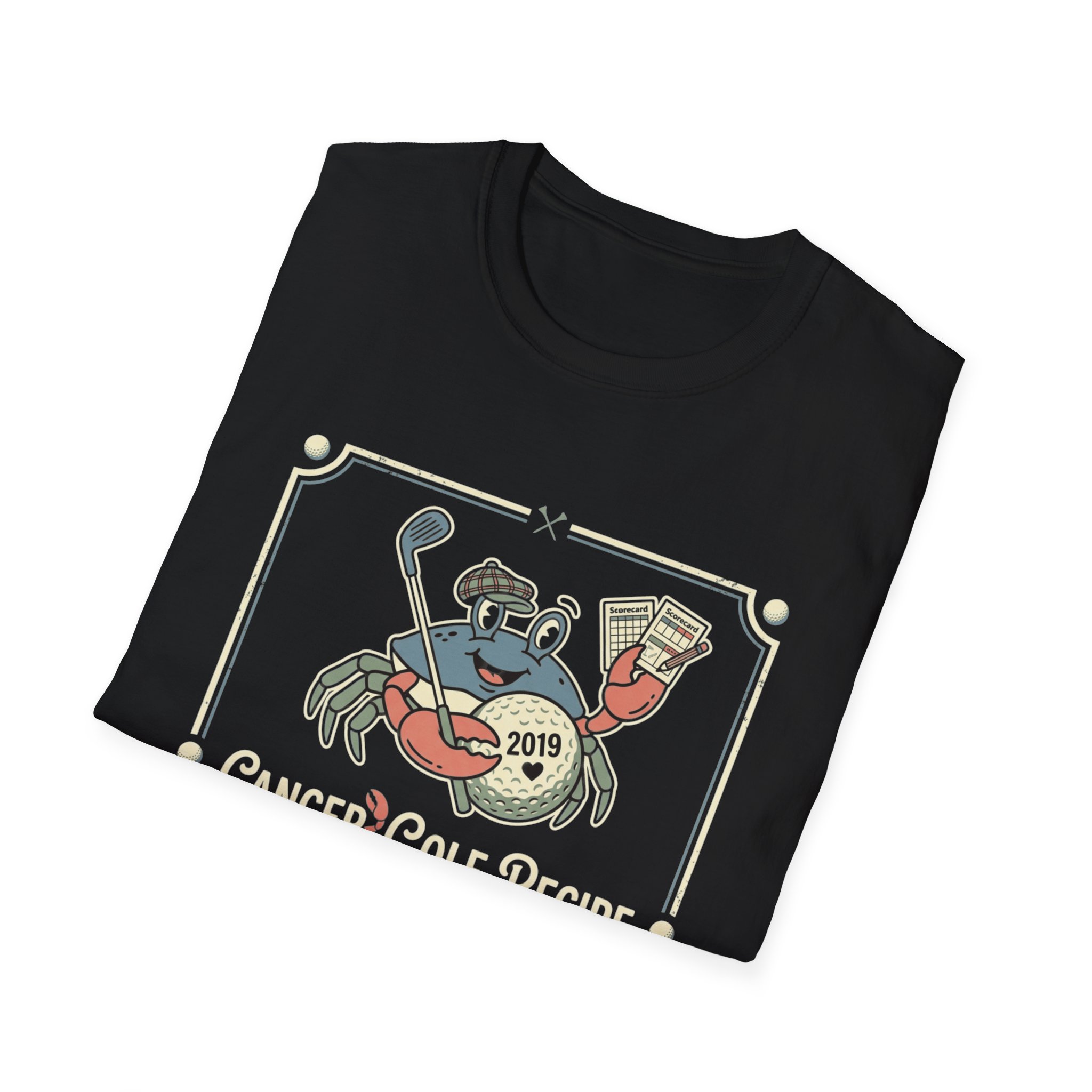 T-Shirt — Cancer Golf Recipe Graphic Tee (2019 Crab Mascot) - Image 8