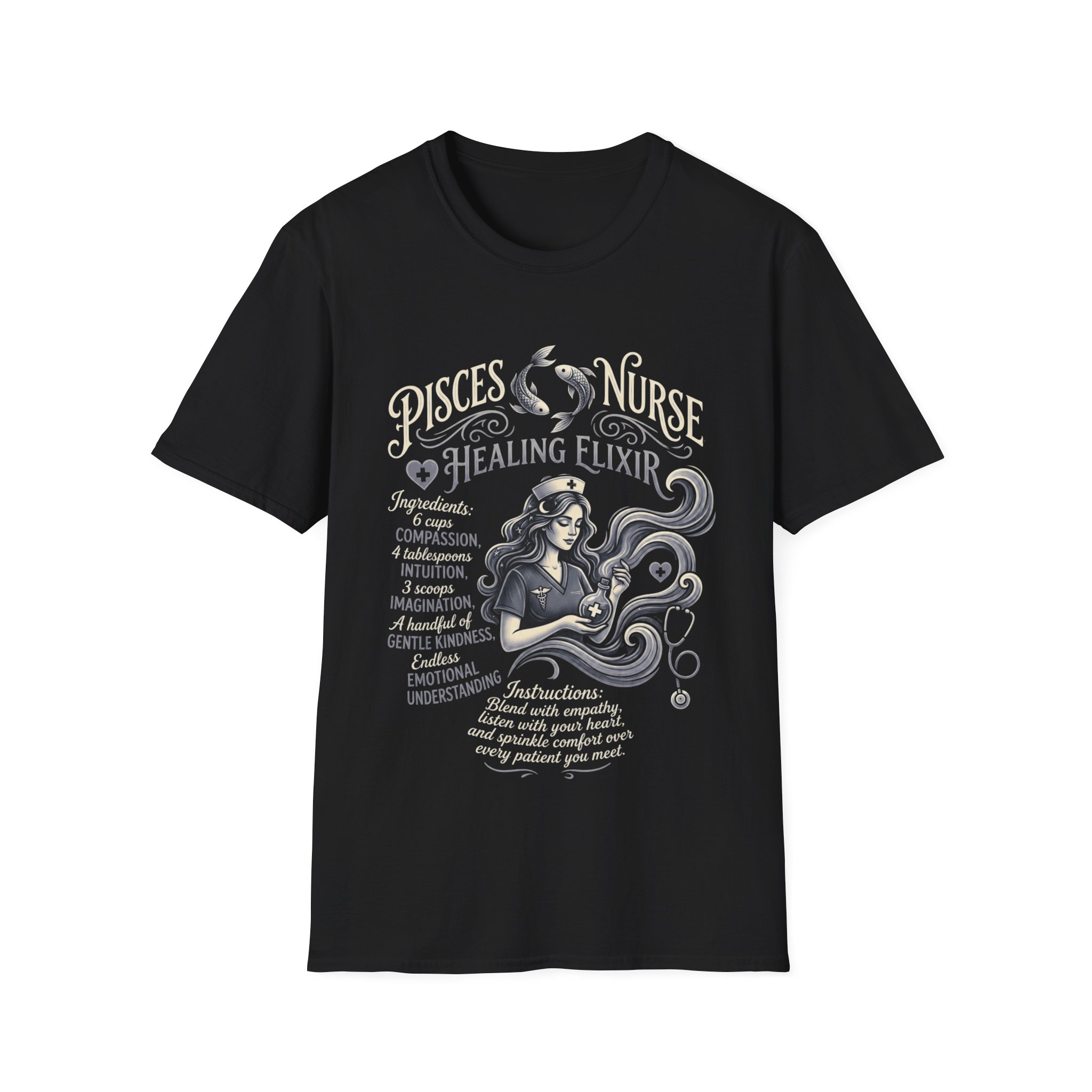 Pisces Nurse 'Healing Elixir' T-Shirt — Zodiac Nurse Gift - Image 5