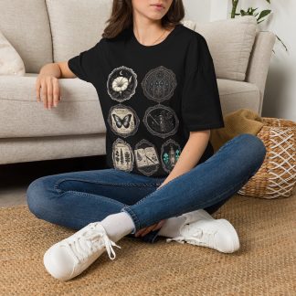 Occult Botanical T-Shirt — Vintage Moon, Moth & Altar Symbol Graphic Tee