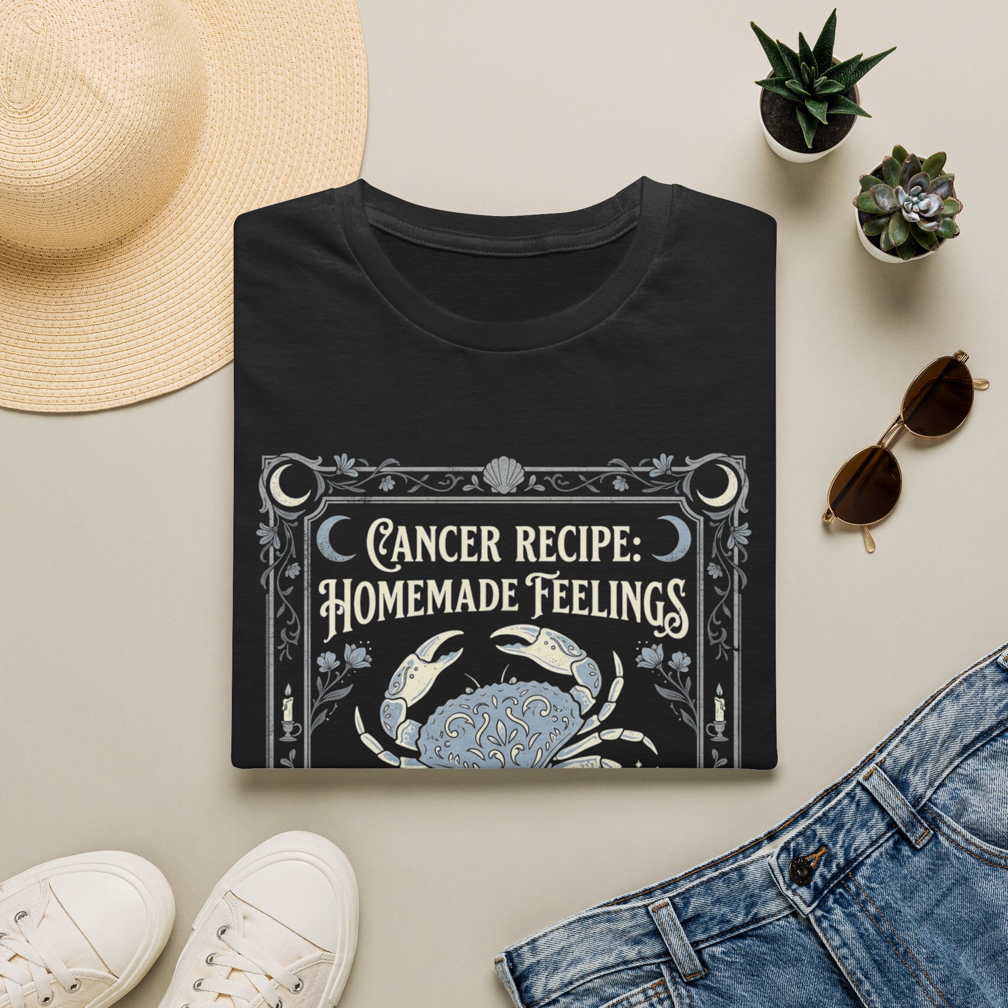 Cancer Zodiac T-Shirt — “Cancer Recipe: Homemade Feelings” Horoscope Tee - Image 2