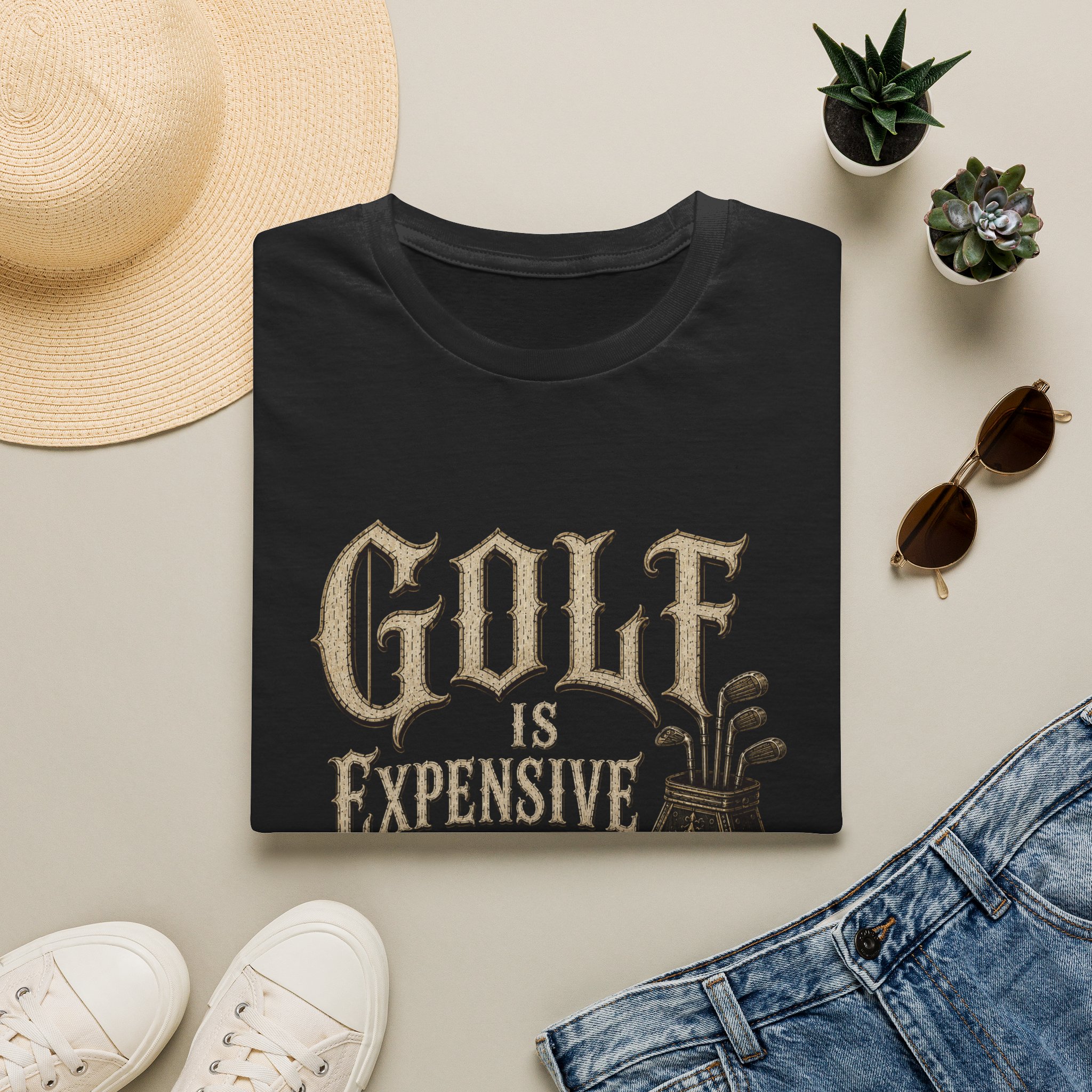 Golf Is Expensive T-Shirt — Funny Golf Shirt "Golf Is Expensive and I'm Bad at It" - Image 3