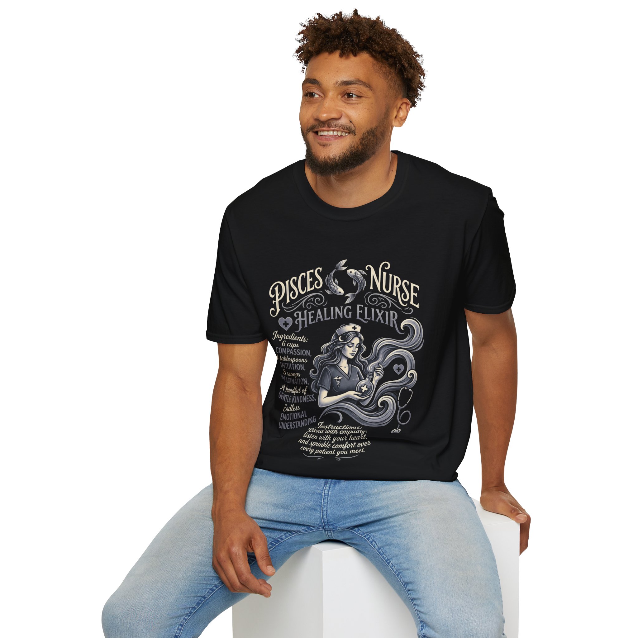 Pisces Nurse 'Healing Elixir' T-Shirt — Zodiac Nurse Gift - Image 14