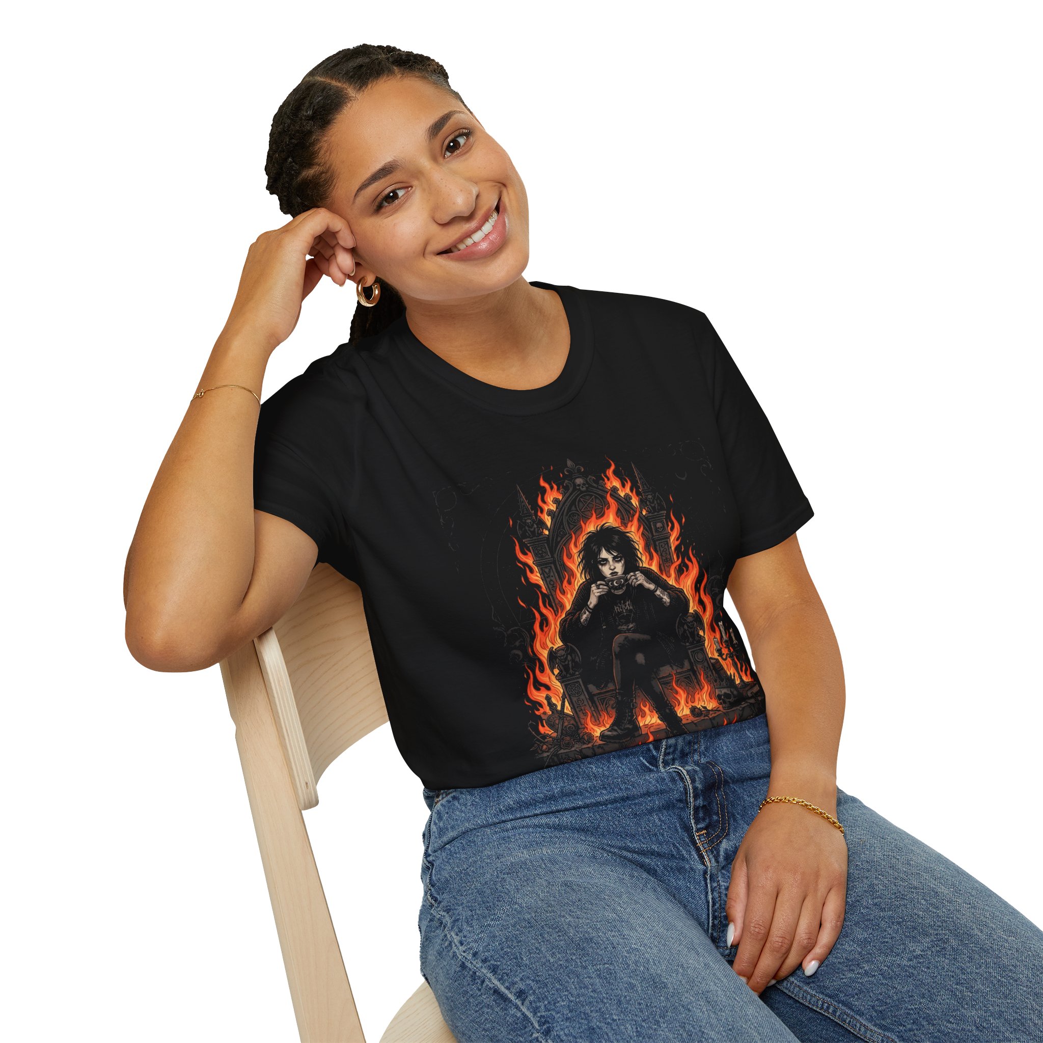 Flaming Guitarist Graphic T-Shirt — "Fueled by Rage" Rock Band Tee - Image 12