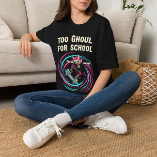 Too Ghoul for School T‑Shirt — Skateboarding Halloween Graphic Tee