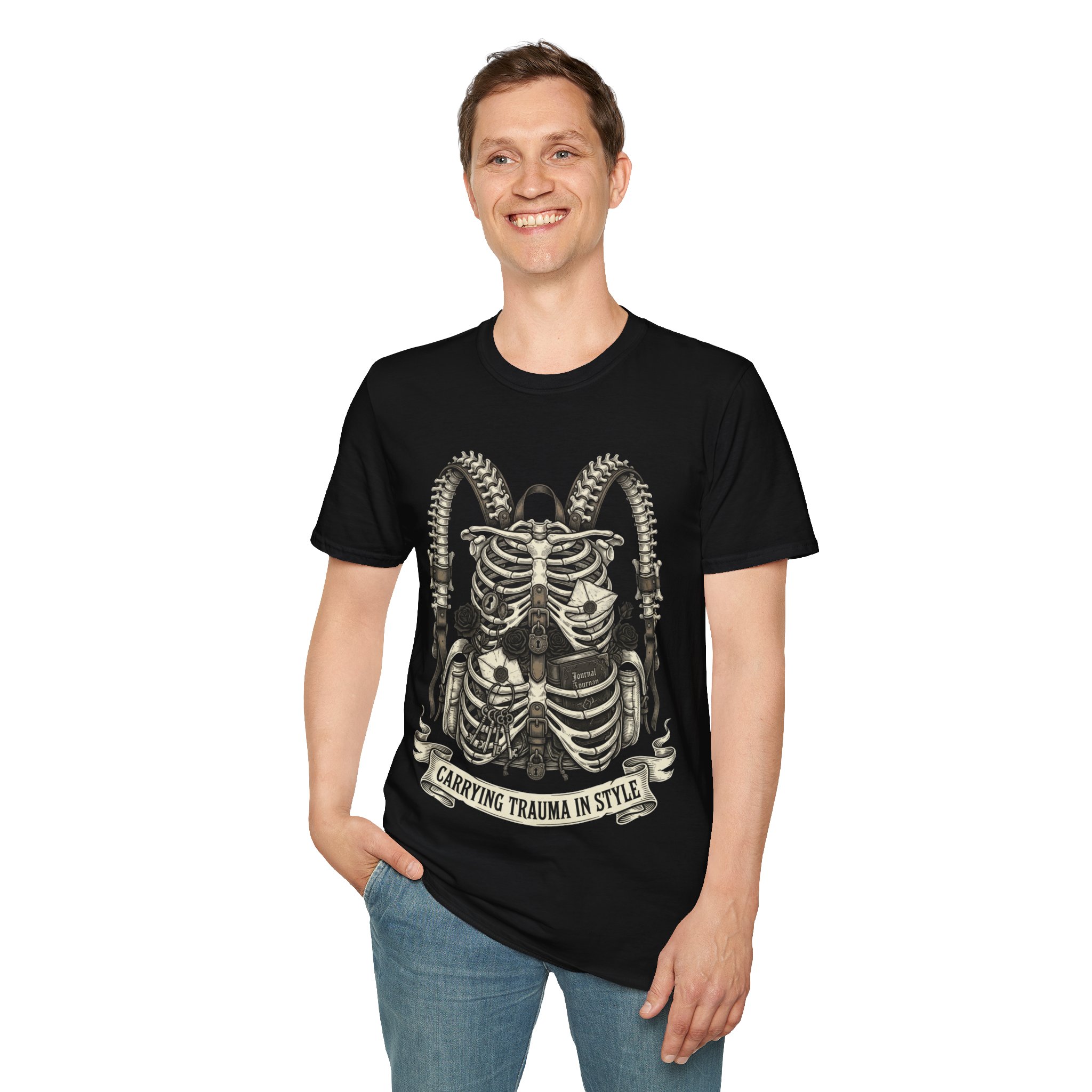 Skeleton Torso Tee — Grunge 'Carrying Trauma in Style' Gothic Ribcage - Image 9