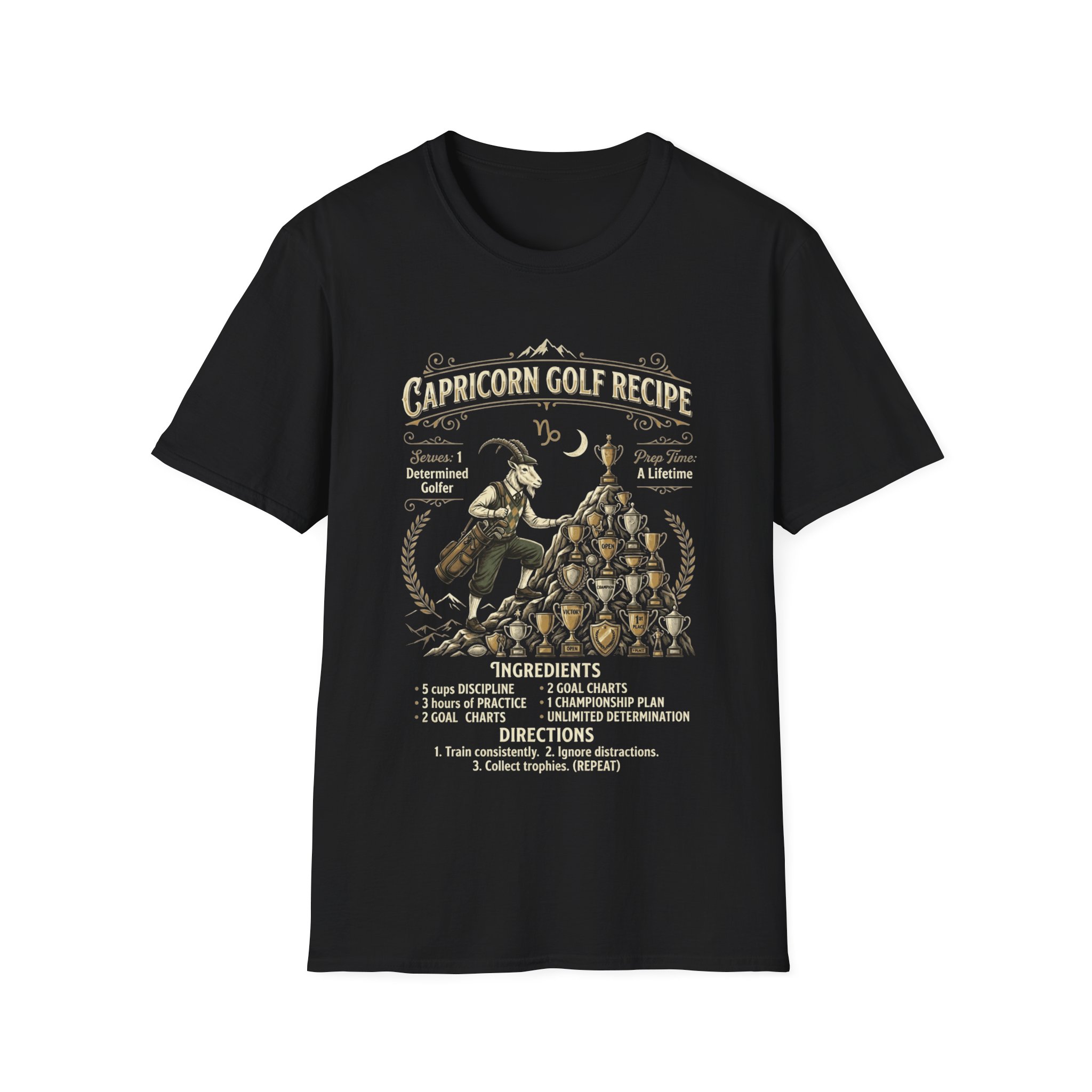 Capricorn Golf Recipe T-Shirt — Zodiac Golfer Gift - Image 5
