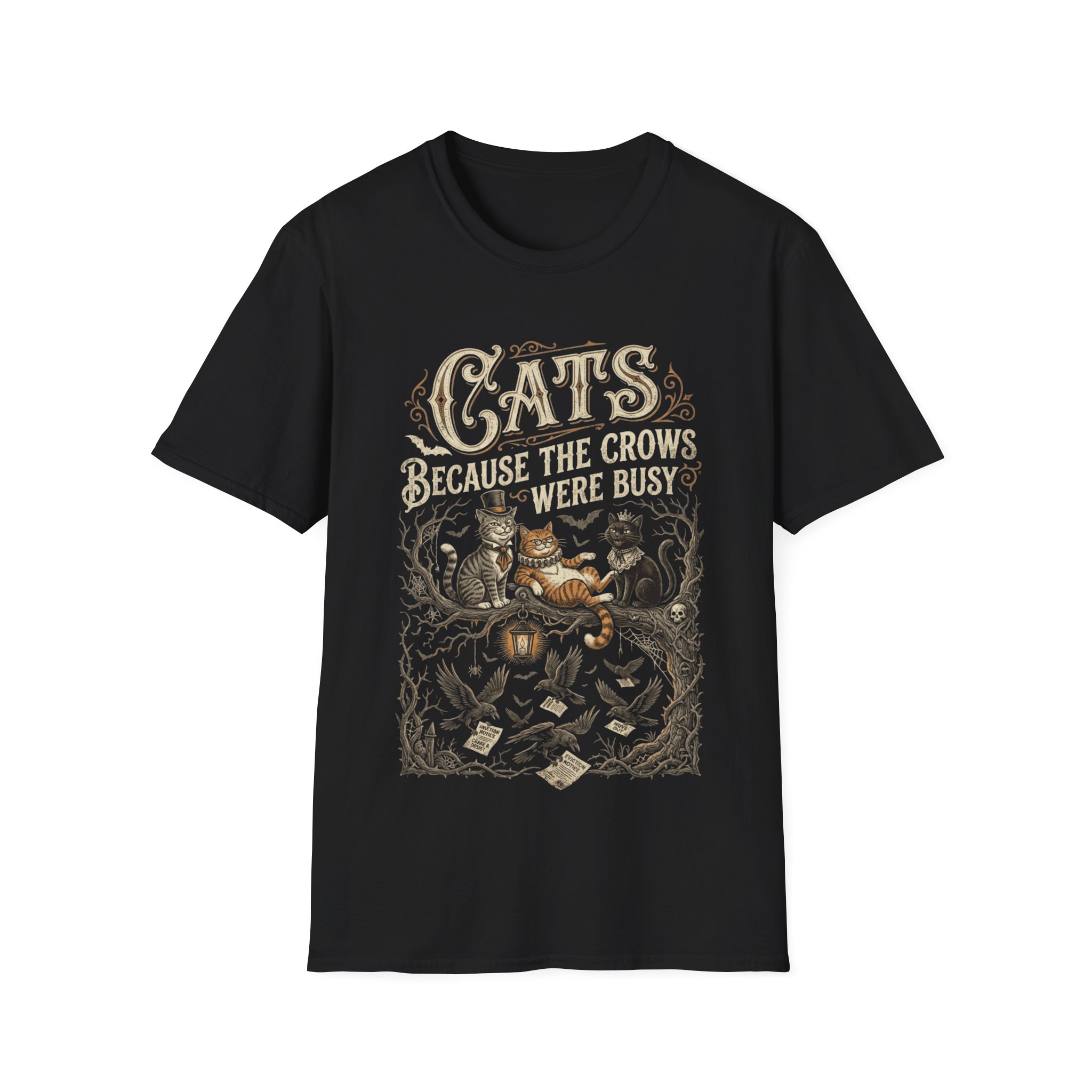 Cats Because The Crows Were Busy T-Shirt - Image 3