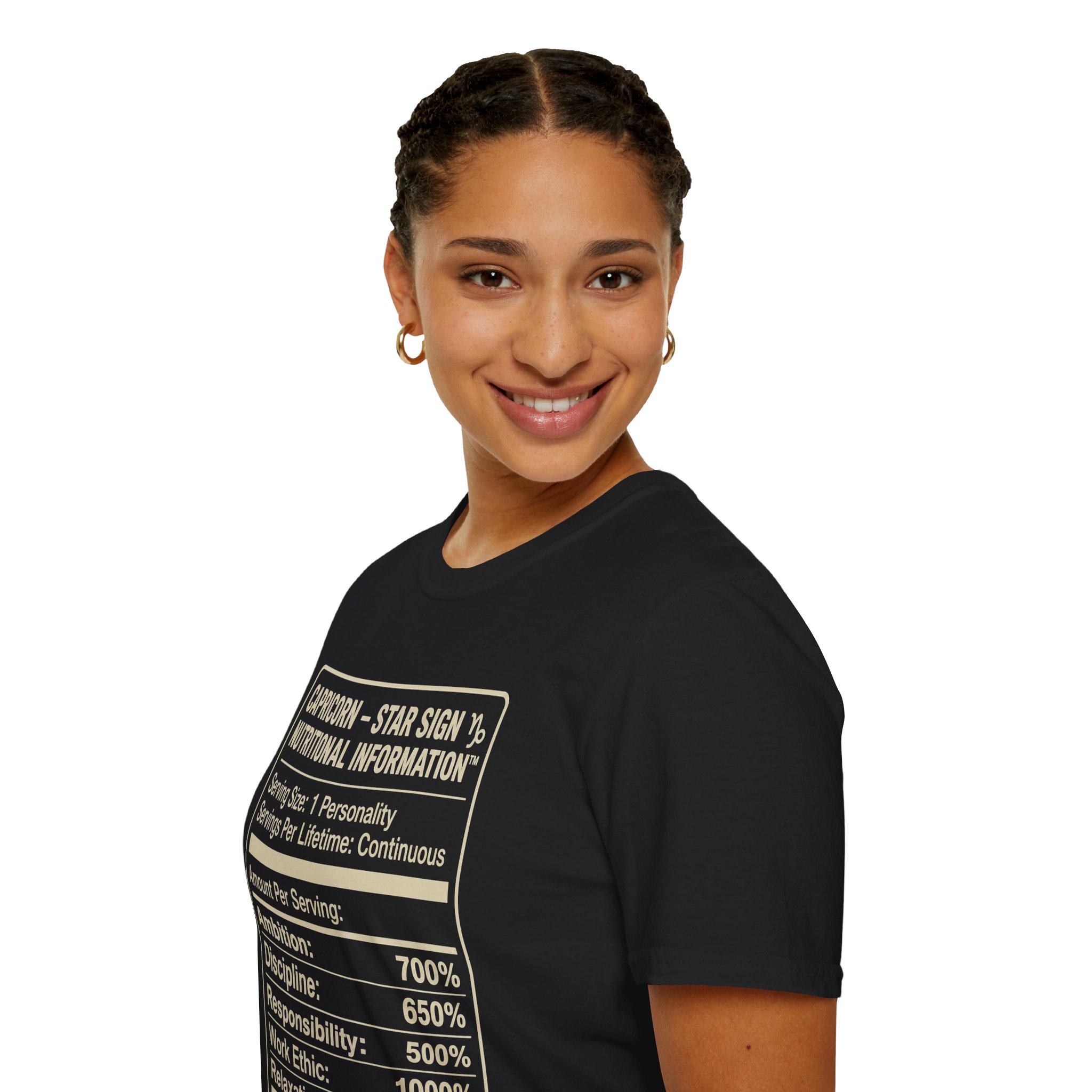 Capricorn Nutritional Info T-Shirt — Funny Zodiac Star Sign Tee - Image 11