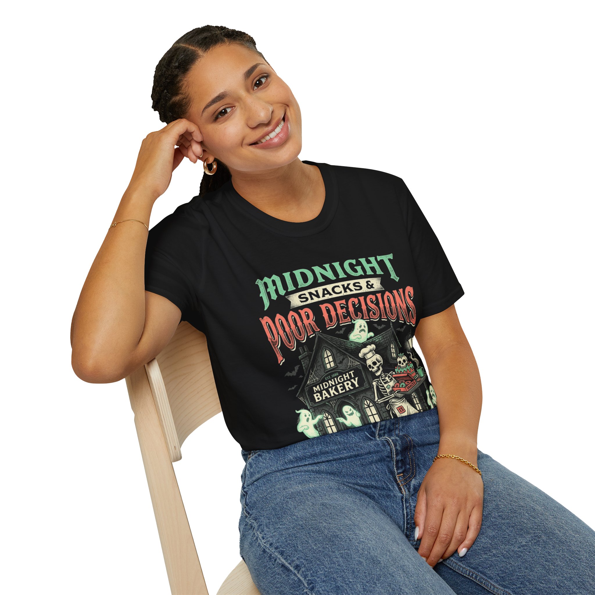 Midnight Snacks & Poor Decisions T‑Shirt — Vintage Halloween - Image 12