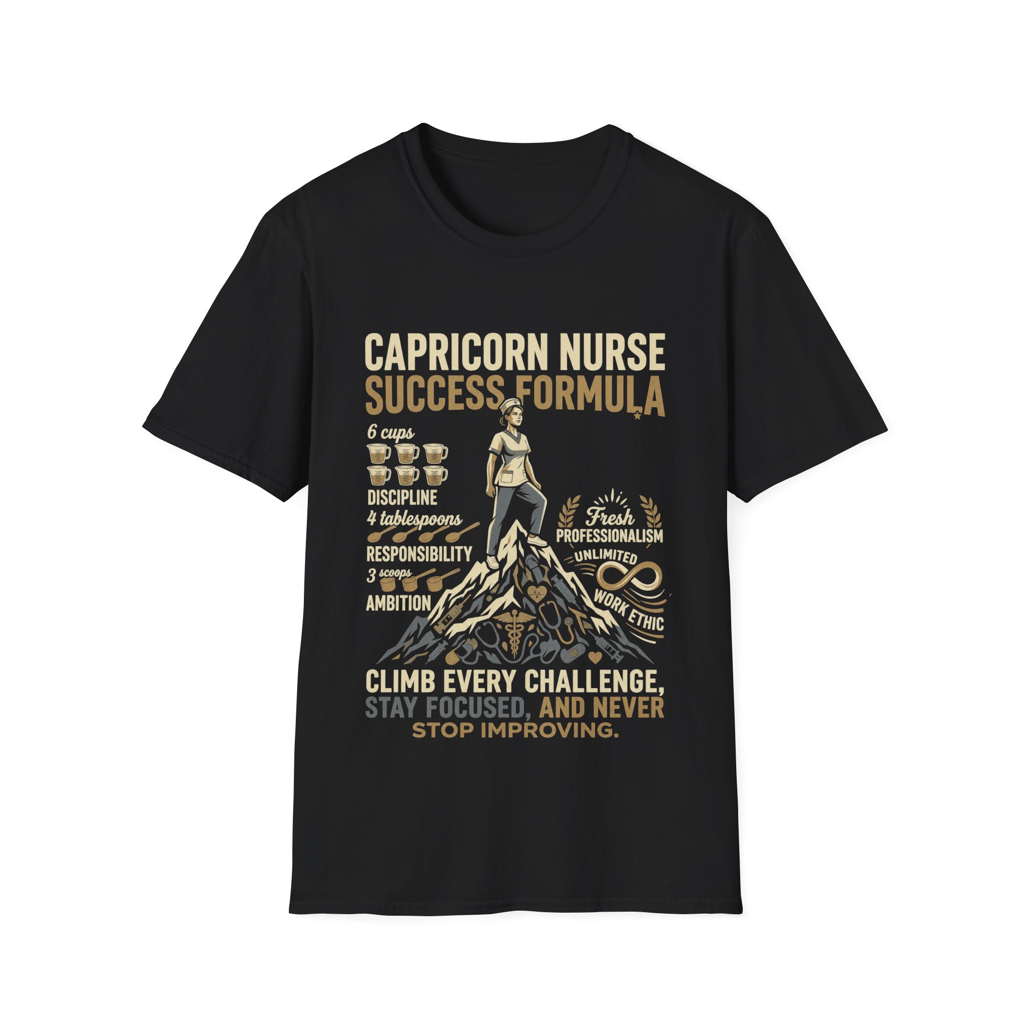 Capricorn Nurse Success Formula T-Shirt — Zodiac Nurse Gift - Image 5
