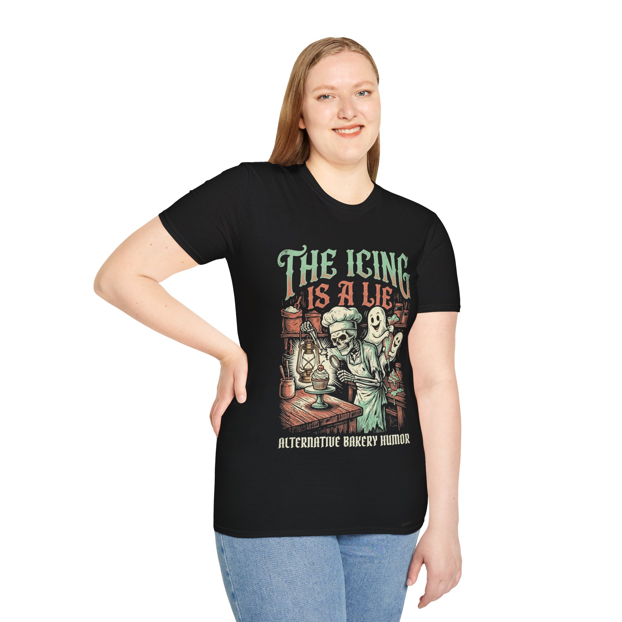 “The Icing Is A Lie” Retro Ghost Baking T-Shirt