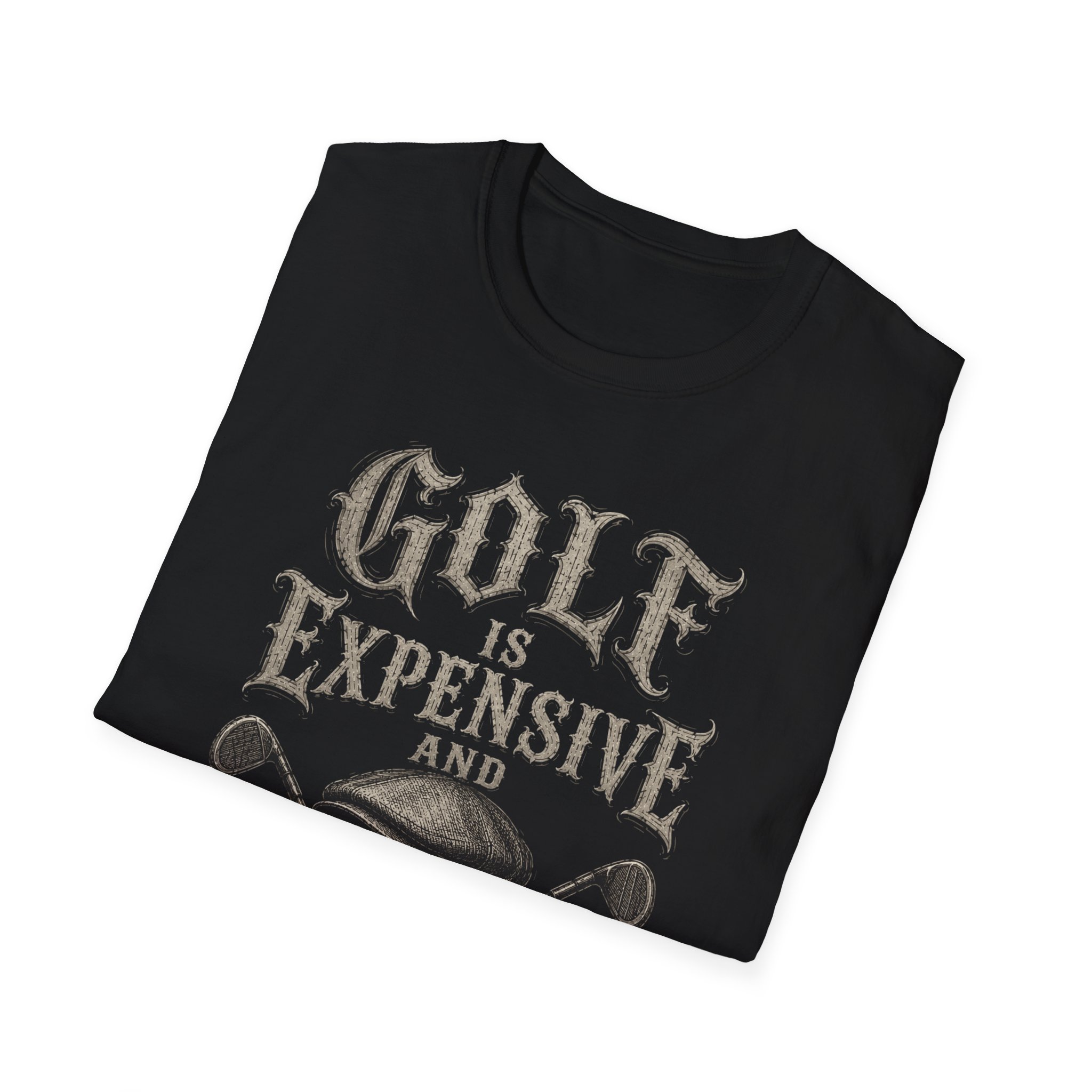 Golf Is Expensive and I’m Bad At It T-Shirt — Funny Golf Skull Tee for Golfers - Image 8