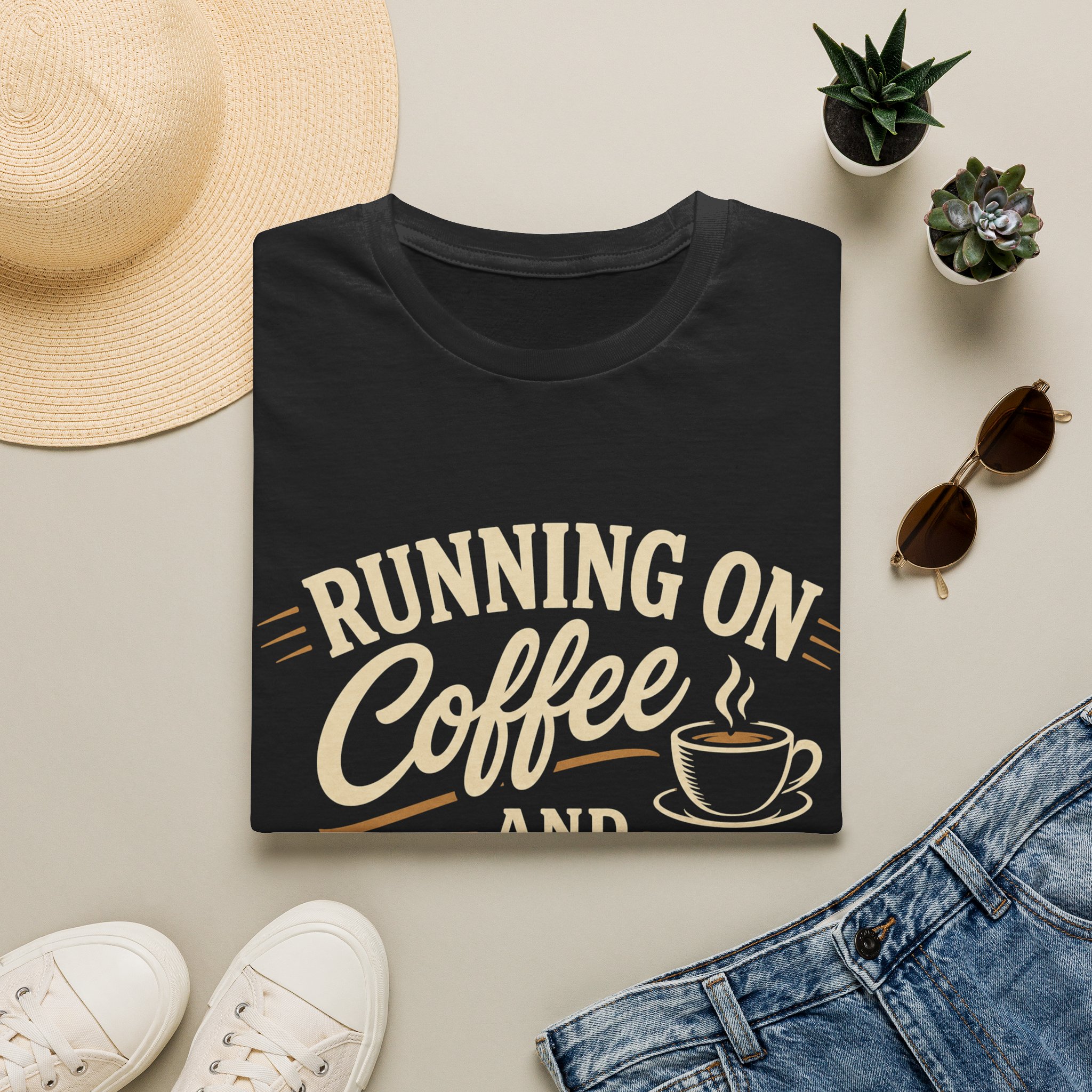 Running On Coffee And Tee Times Golf T-Shirt — Funny Golf Lover - Image 2