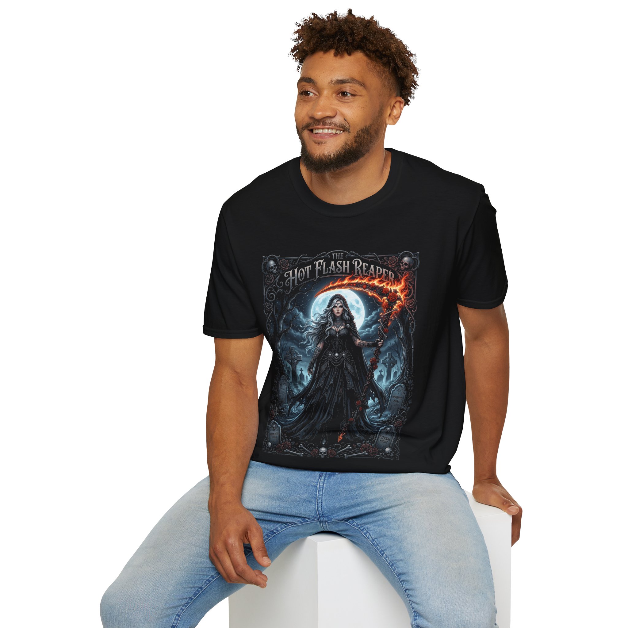 T-Shirt — The Hot Flash Reaper Gothic Witch Tee - Image 14
