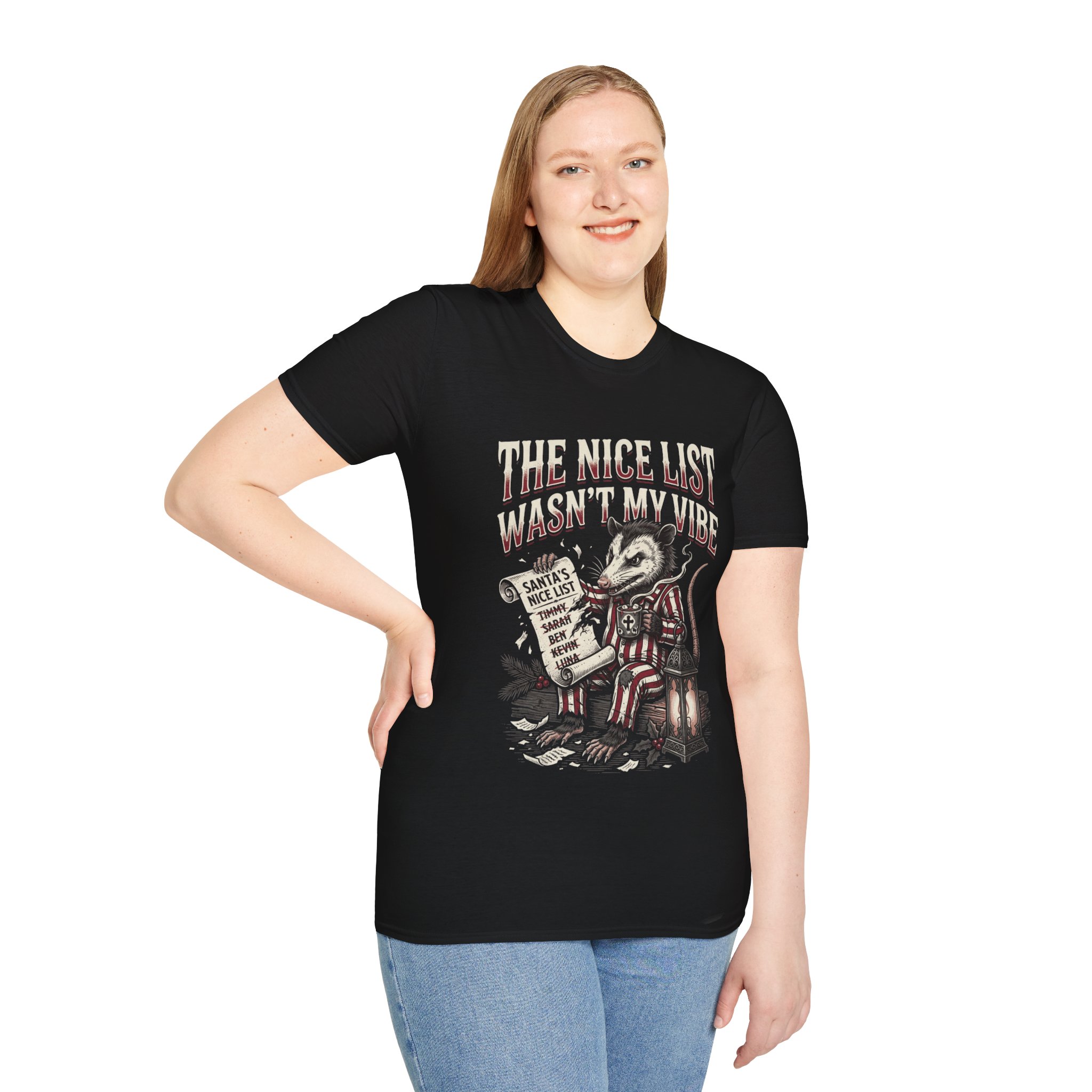 Vintage Christmas Tee — “The Nice List Wasn't My Vibe” Possum Holiday Shirt - Image 7