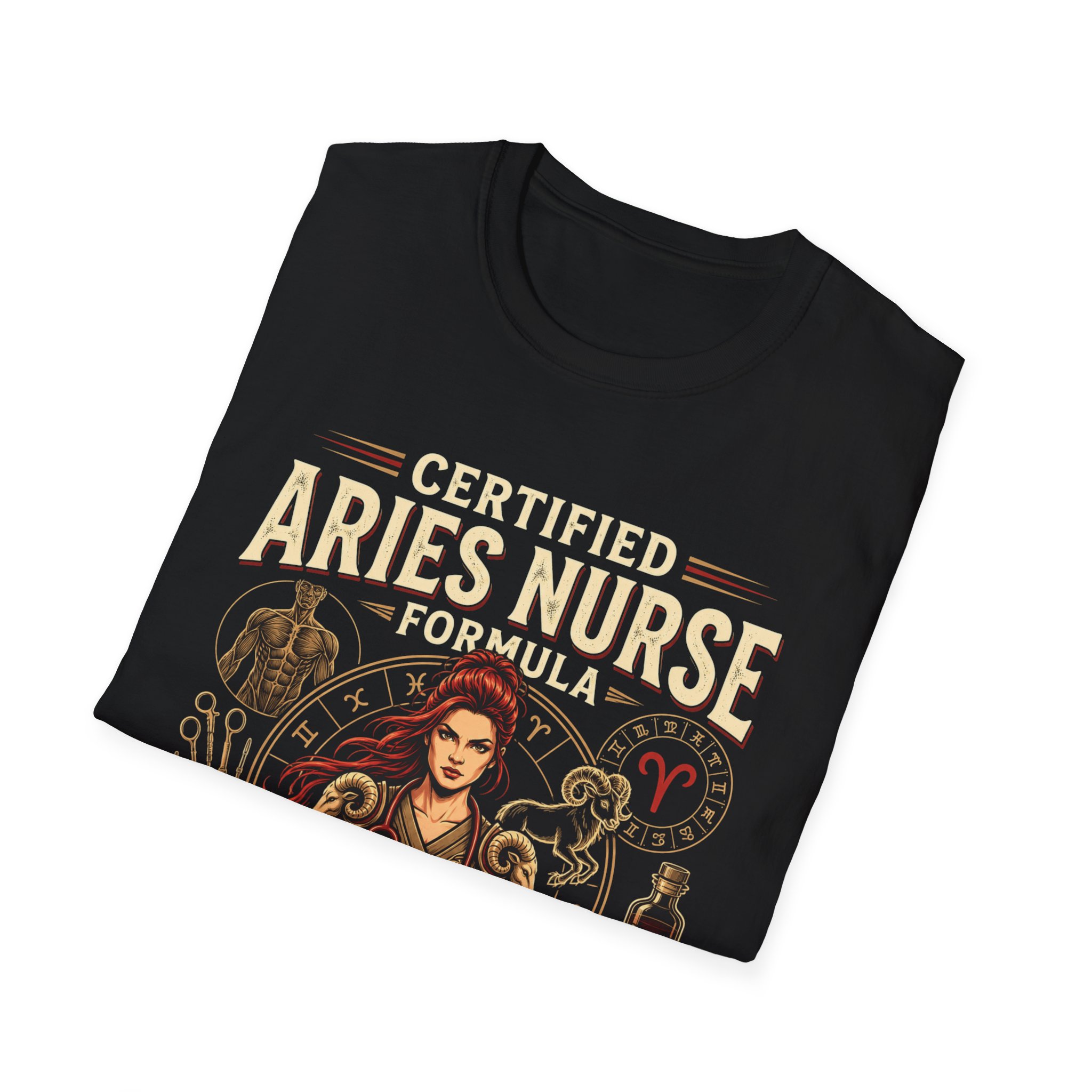Certified Aries Nurse T-Shirt — Zodiac Nurse Astrology Gift - Image 8