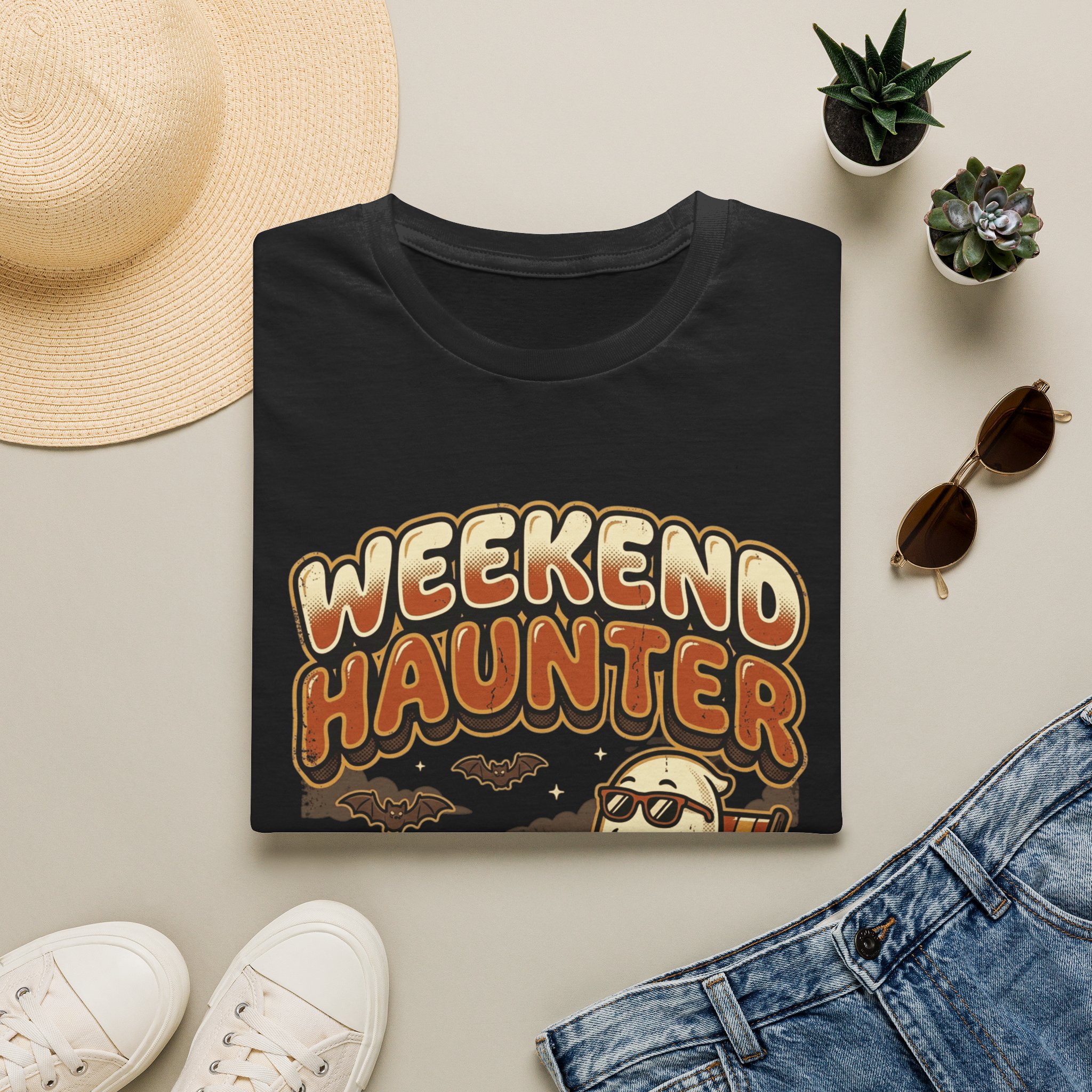 Weekend Holloween T‑Shirt — Funny Halloween Ghost Campfire Tee - Image 2