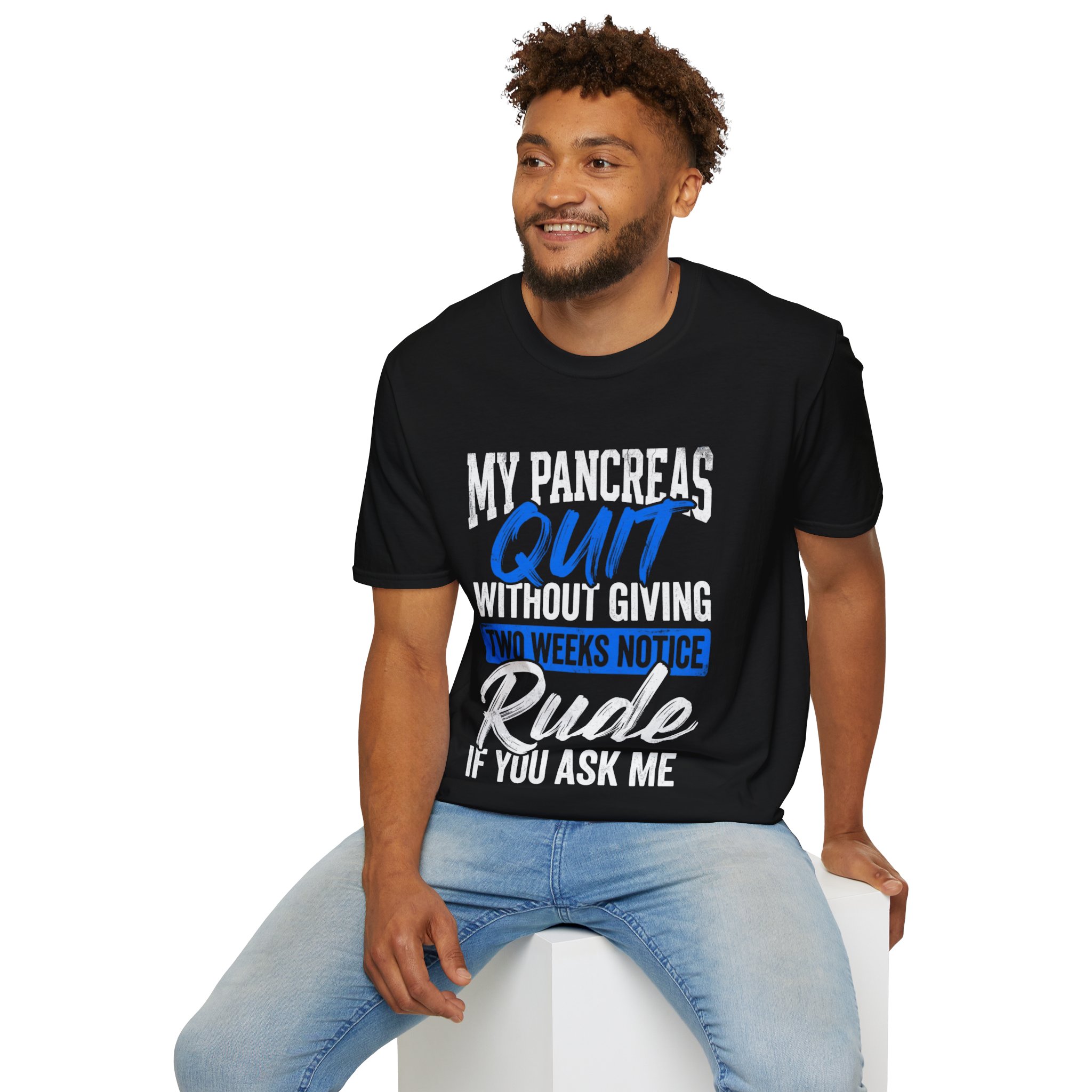 T-Shirt — "My Pancreas Quit Without Giving Two Weeks' Notice" Diabetes Awareness Tee - Image 14