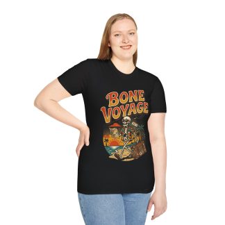 T-Shirt — "Bone Voyage" Retro Skeleton Vacation Tee