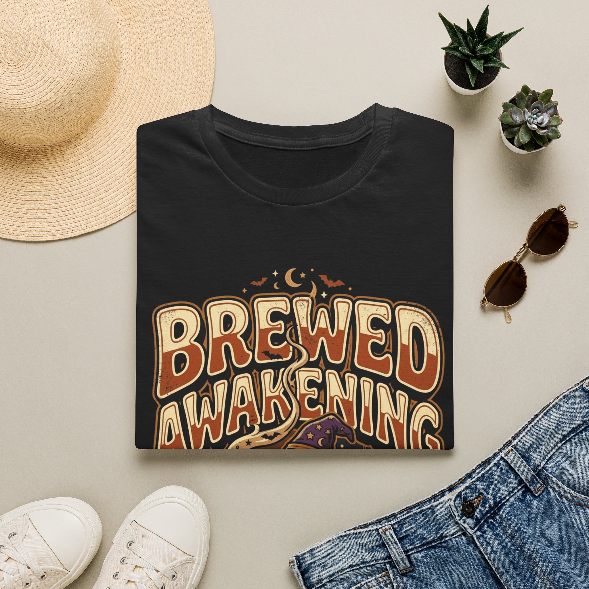 Brewed Awakening T-Shirt — Witchy Coffee Lover Graphic Tee - Image 2