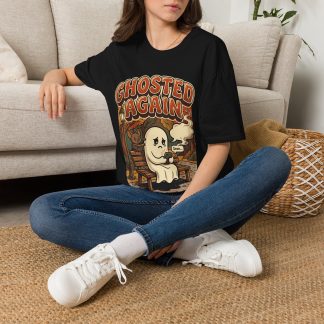 Ghosted Again T‑Shirt — Retro Cute Ghost for Heartbroken Humor